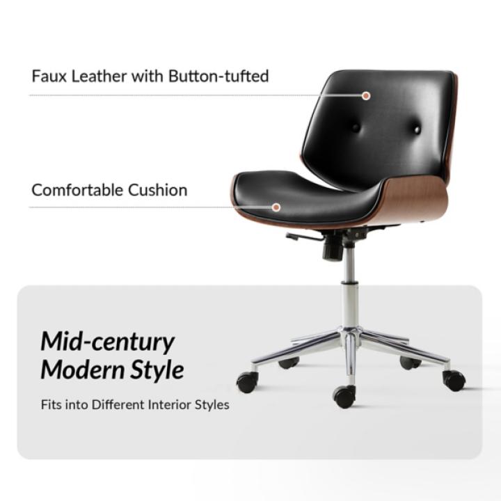 Black Faux Leather Molly Office Chair