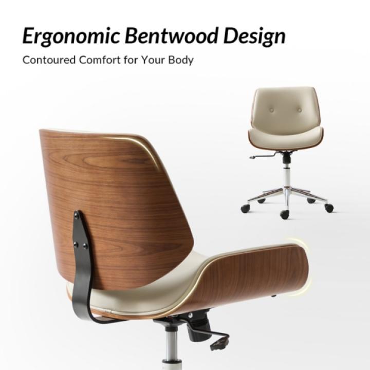 Ivory Faux Leather Molly Office Chair