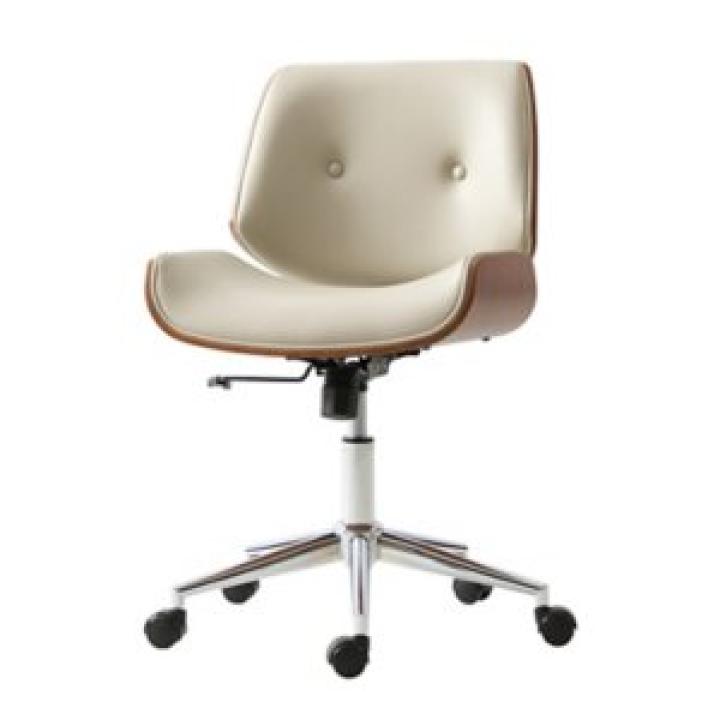 Ivory Faux Leather Molly Office Chair