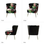 Black Floral Amata Accent Chair