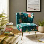 Teal Floral Amata Accent Chair