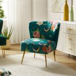 Teal Floral Amata Accent Chair