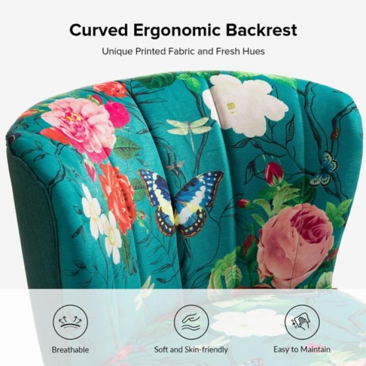 Teal Floral Amata Accent Chair
