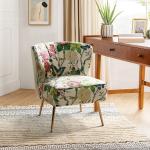 Ivory Floral Amata Accent Chair