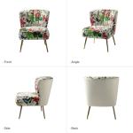 Ivory Floral Amata Accent Chair