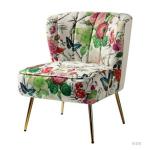 Ivory Floral Amata Accent Chair