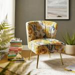 Yellow Floral Amata Accent Chair