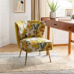 Yellow Floral Amata Accent Chair