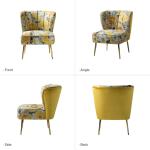 Yellow Floral Amata Accent Chair