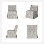 Damask Skirted Edwin Slipper Chair