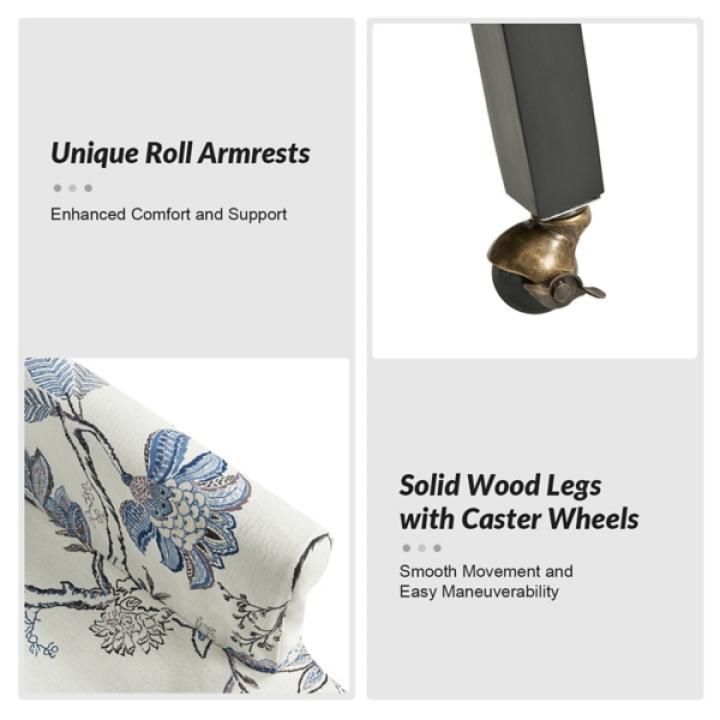 Blue Jacobean Slipcover Konrad Dining Chair