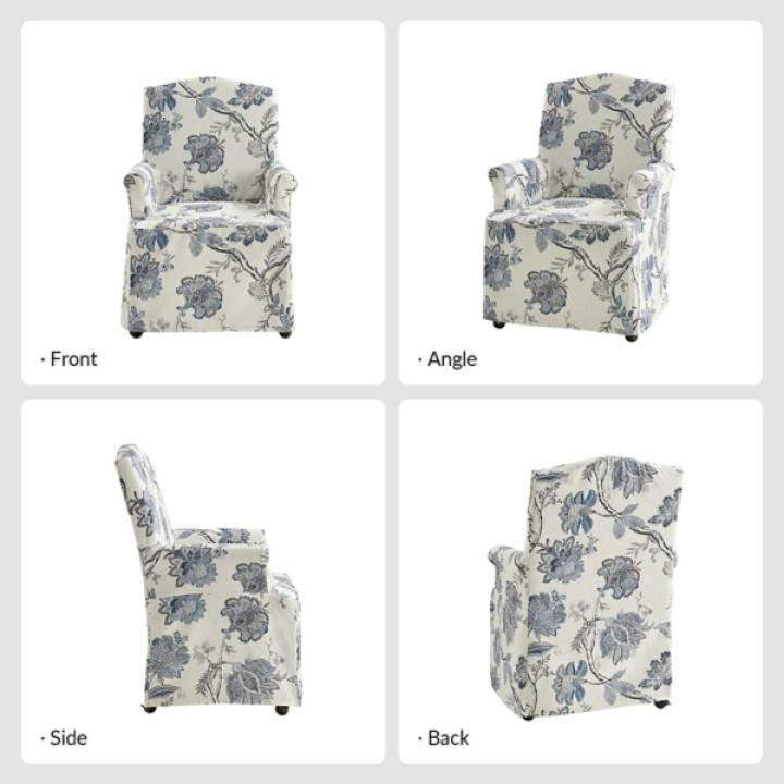 Blue Jacobean Slipcover Konrad Dining Chair