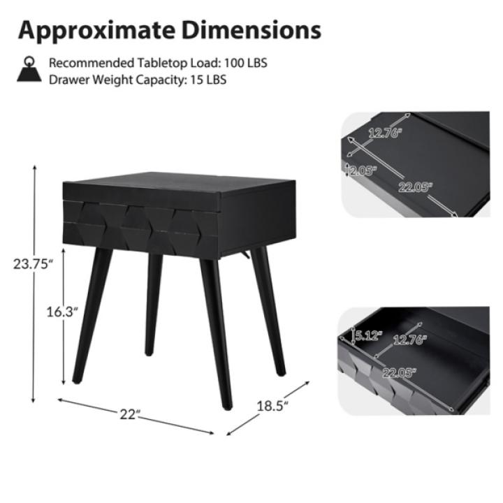 Black Wood Julian End Table