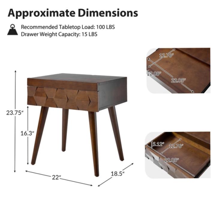 Walnut Brown Julian End Table
