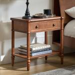 Brown Wood Derek Charging End Table