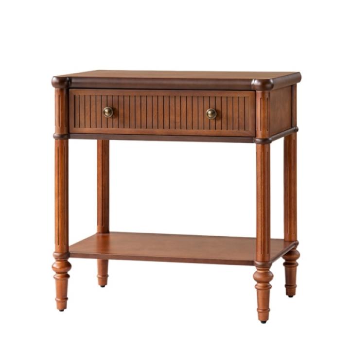 Brown Wood Derek Charging End Table