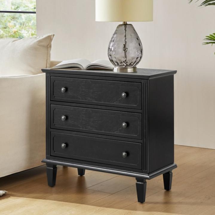 Black Wood Jonathan Charging Nightstand