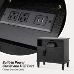 Black Wood Jonathan Charging Nightstand
