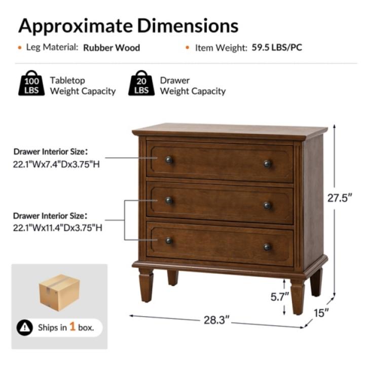 Walnut Wood Jonathan Charging Nightstand