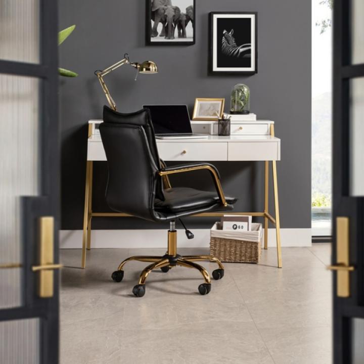 Black Faux Leather Riccardo Office Chair