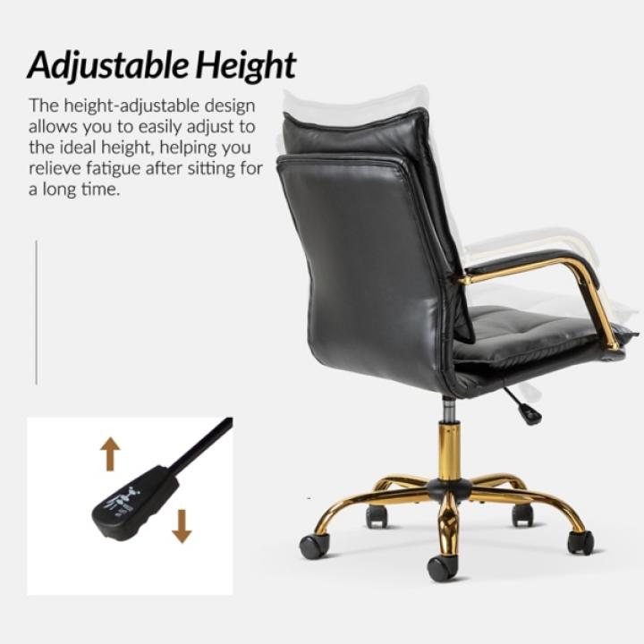 Black Faux Leather Riccardo Office Chair