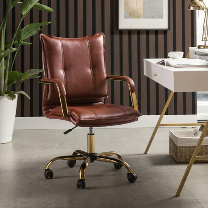 Brown Faux Leather Riccardo Office Chair