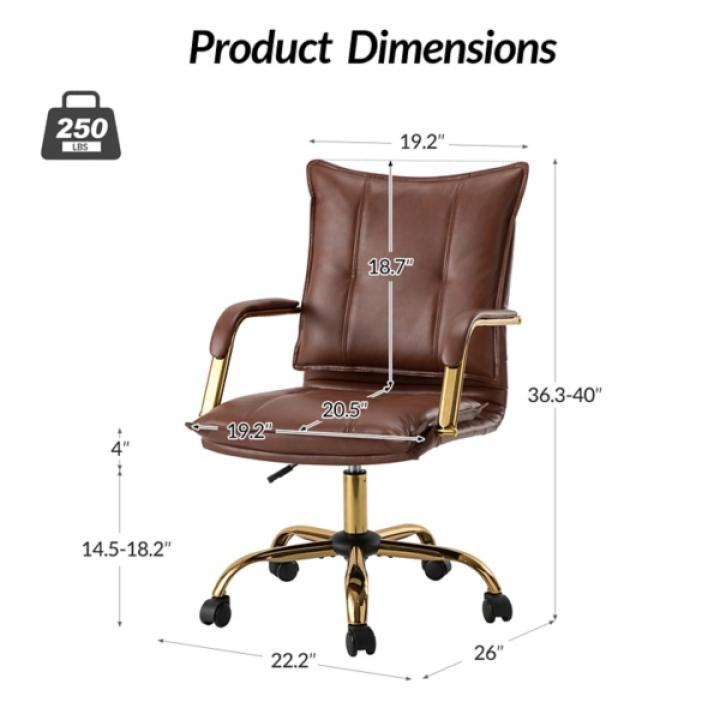 Brown Faux Leather Riccardo Office Chair