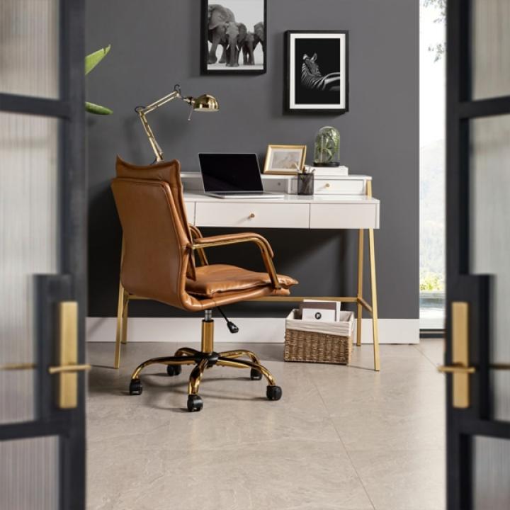 Camel Faux Leather Riccardo Office Chair