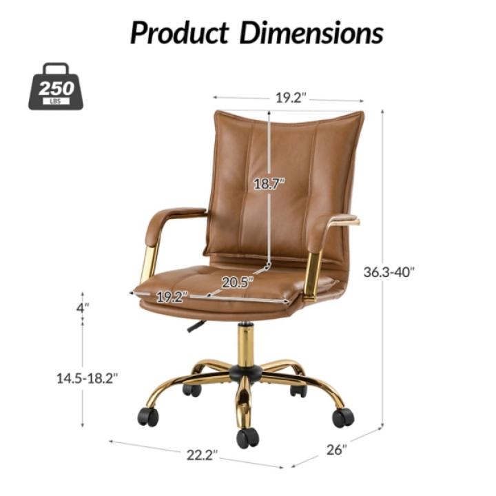 Camel Faux Leather Riccardo Office Chair