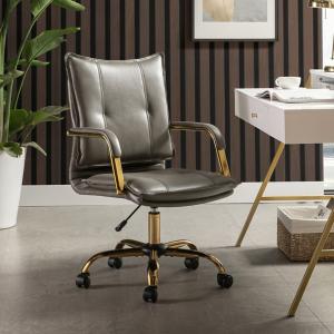 Gray Faux Leather Riccardo Office Chair