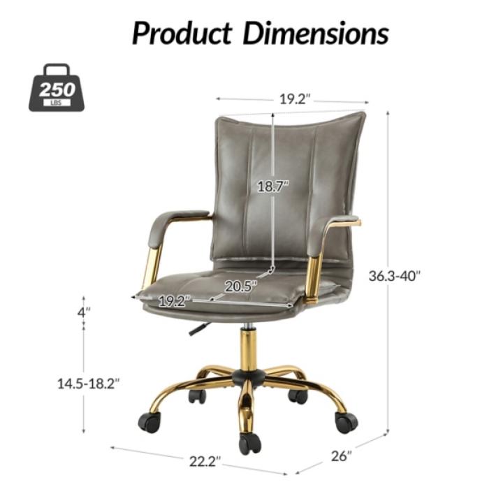 Gray Faux Leather Riccardo Office Chair