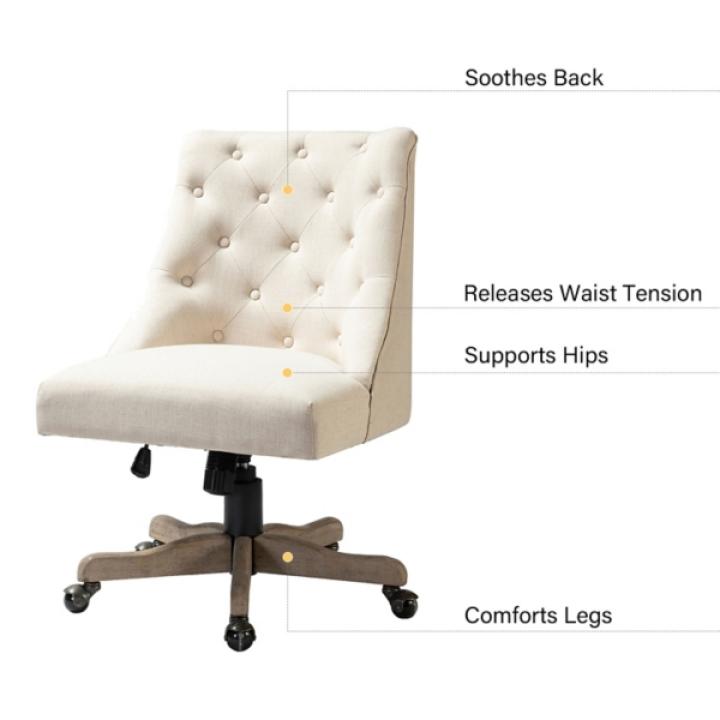 Beige Upholstered Jovita Office Chair
