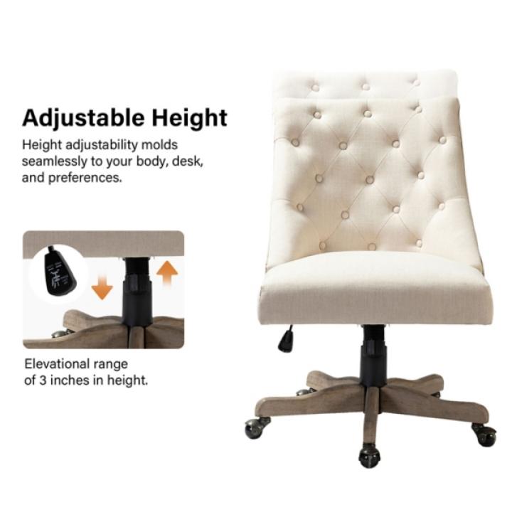 Beige Upholstered Jovita Office Chair