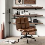 Camel Faux Leather Jane Oversized Office Chair