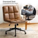 Camel Faux Leather Jane Oversized Office Chair