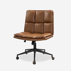 Camel Faux Leather Jane Oversized Office Chair