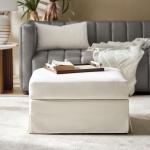 Ivory Upholstered Kimberly Storage Ottoman