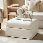Ivory Upholstered Kimberly Storage Ottoman