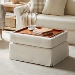 Ivory Upholstered Kimberly Storage Ottoman