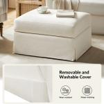 Ivory Upholstered Kimberly Storage Ottoman