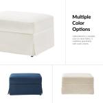 Ivory Upholstered Kimberly Storage Ottoman
