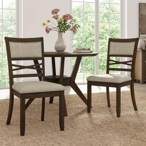 Walnut Brown Transitional Dining Chairs, Set of 2