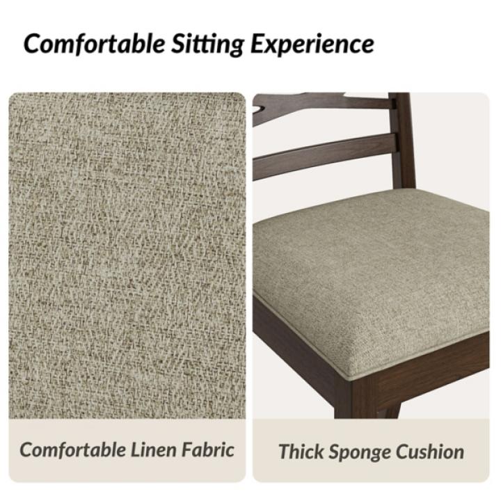 Walnut Brown Transitional Dining Chairs, Set of 2