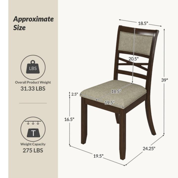 Walnut Brown Transitional Dining Chairs, Set of 2