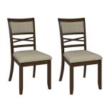 Walnut Brown Transitional Dining Chairs, Set of 2
