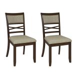 Walnut Brown Transitional Dining Chairs, Set of 2